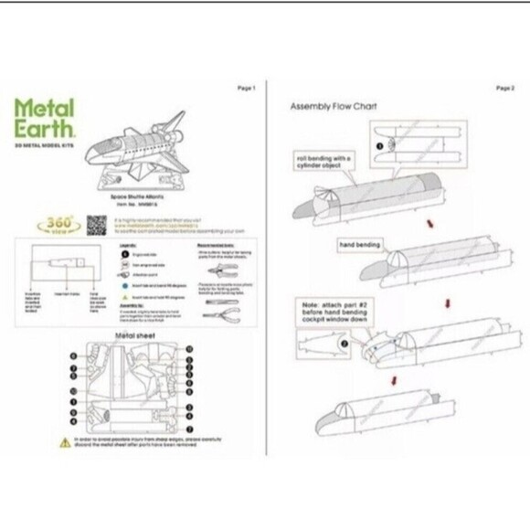 Metal Earth Space Shuttle Atlantis Orbiter Aircraft 3D DIY Model Building Kit - Picture 6 of 8